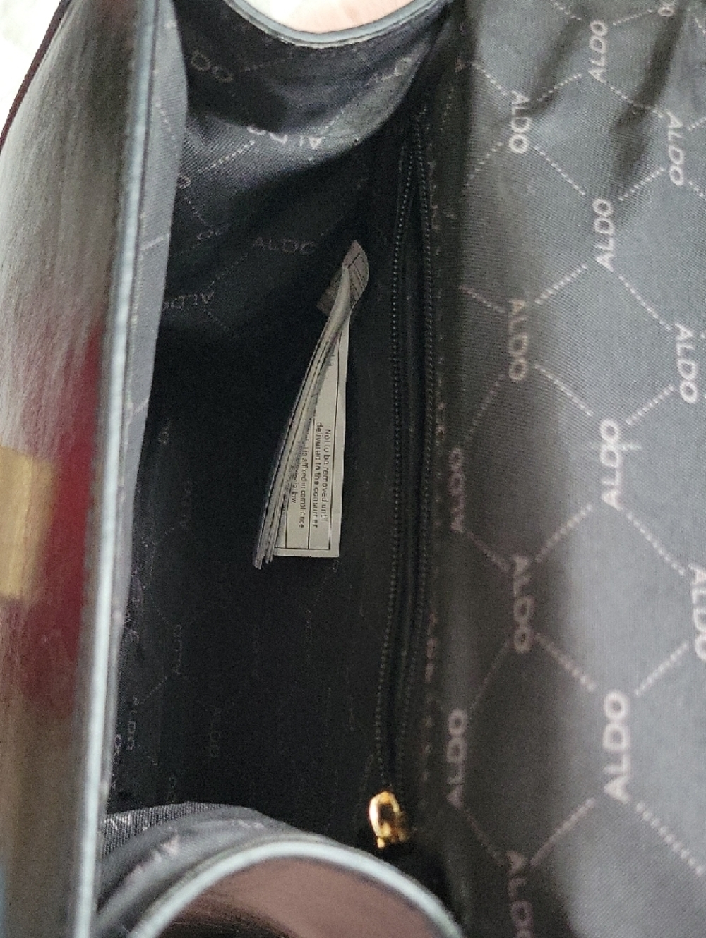 Aldo Black Mini Top-Handle Crossbody with Gold Chain - Picture 5 of 6